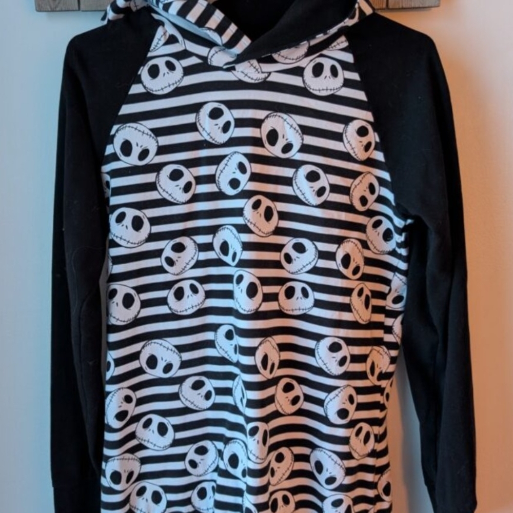 Jack Skellington Black and White Striped Hoodie